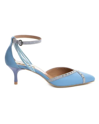 Pantofi stiletto piele naturala Bleu Rihanna
