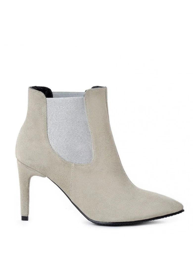 Botine dama All Day Gri Piele Naturala