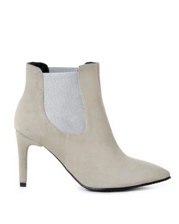Botine dama All Day Gri Piele Naturala
