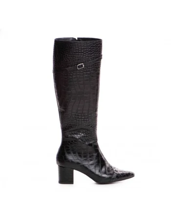 Cizme Dama Piele Naturala Negru Print Melina