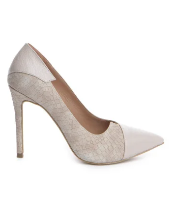 Pantofi stiletto piele naturala Nude Selma
