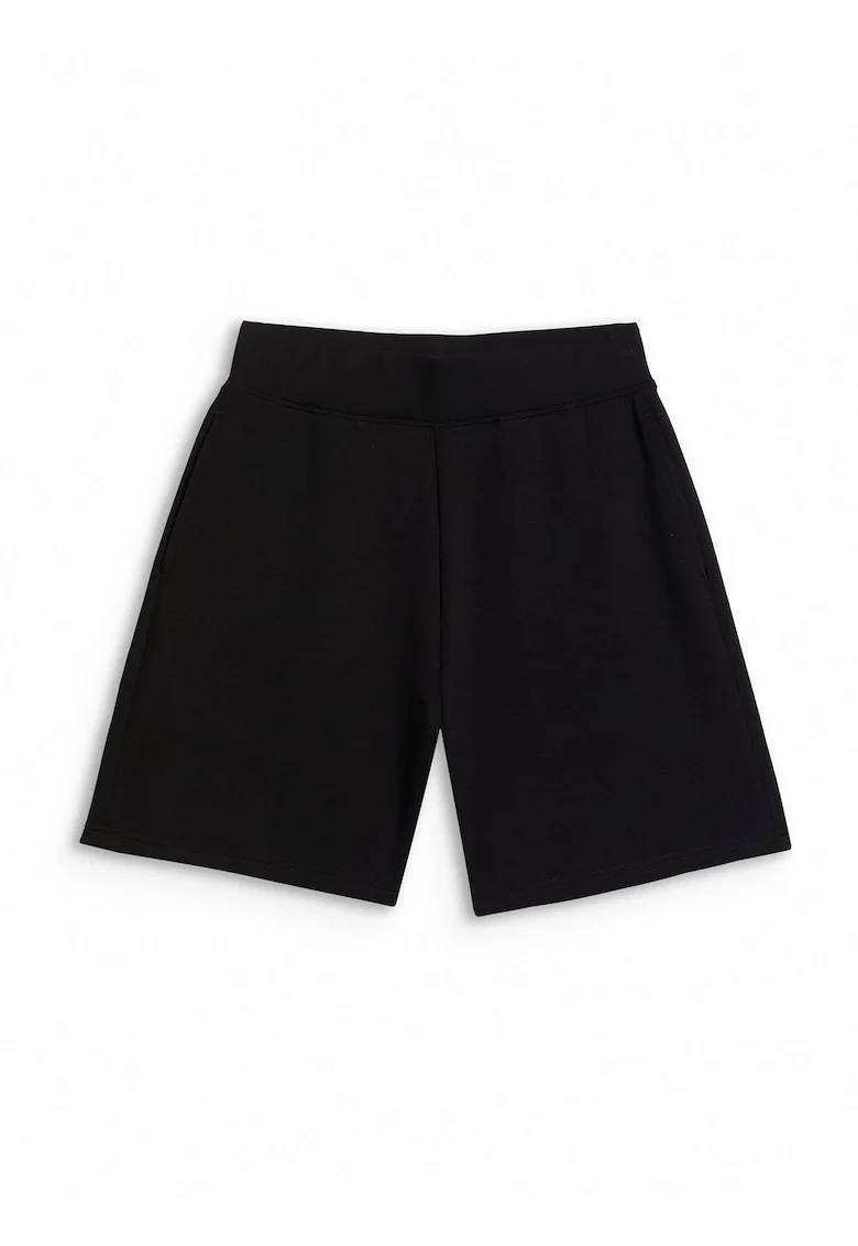Pantaloni scurti de trening dama  negri, material moale, croiala regular