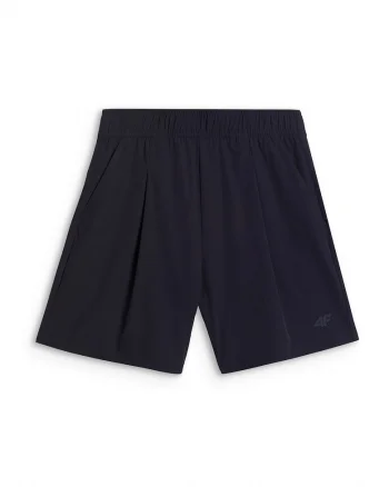 Pantaloni scurti casual dama  croiala lejera, talie inalta, negru, material elastic