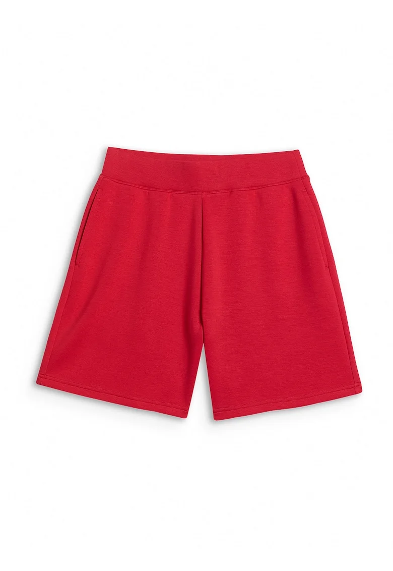 Pantaloni scurti de trening dama  rosii, material moale, croiala regular