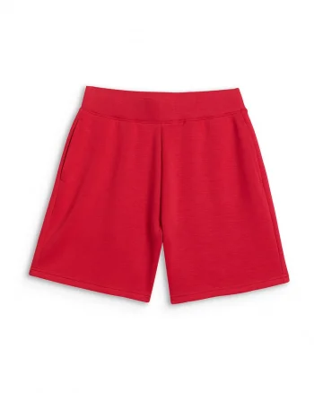 Pantaloni scurti de trening dama  rosii, material moale, croiala regular