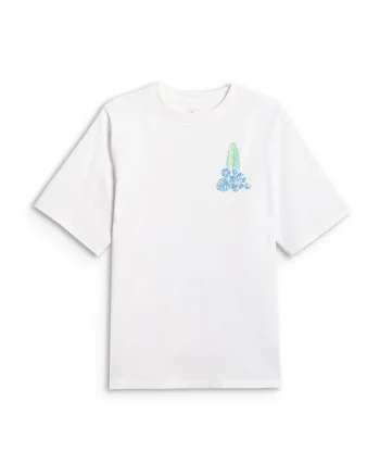 Tricou copii,  croiala lejera, imprimeu fata si spate, alb, bumbac