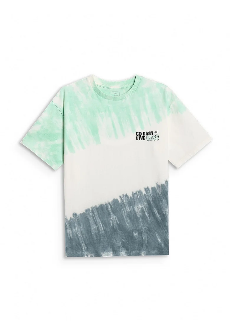 Tricou sport  pentru baieti, lejer, imprimeu tie-dye, multicolor, bumbac