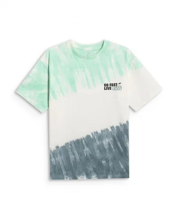 Tricou sport  pentru baieti, lejer, imprimeu tie-dye, multicolor, bumbac