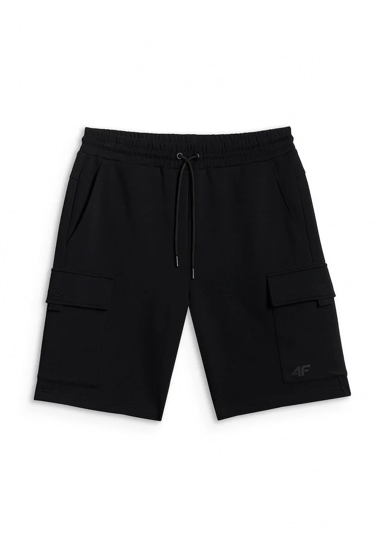 Pantaloni sport barbati,  cargo, negru, talie reglabila, buzunare multiple