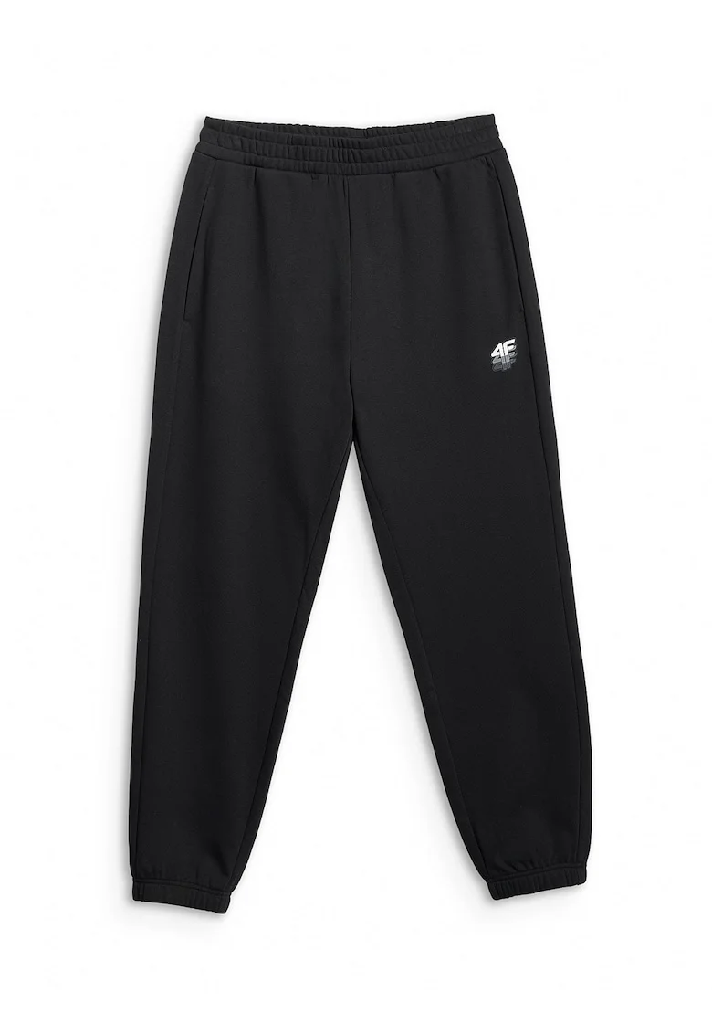 Pantaloni sport barbati  croiala lejera, 2 buzunare, negru, tesatura tip trening