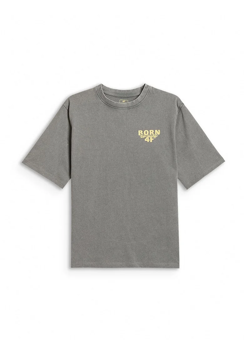 Tricou sport  pentru baieti, croiala lejera, gri, bumbac