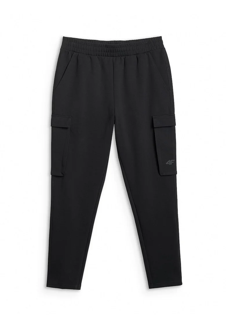Pantaloni sport barbati,  cargo, slim, negru, material confortabil