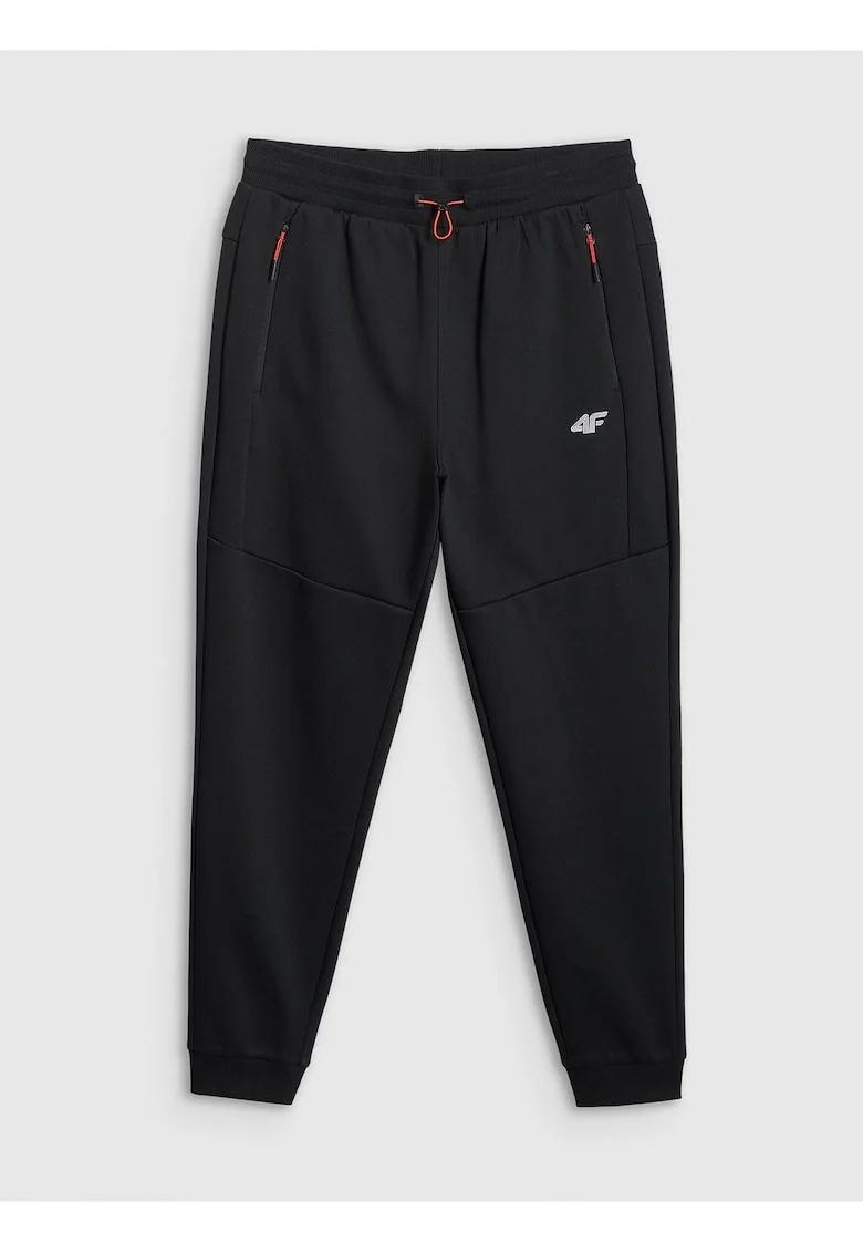 Pantaloni sport barbati,  joggeri, talie reglabila, 3 buzunare, negru