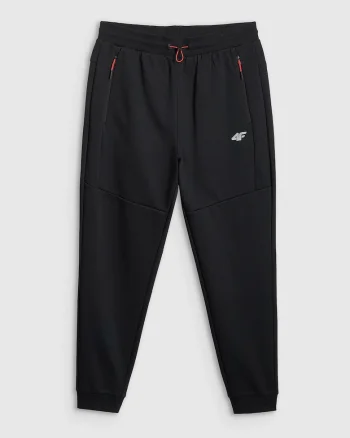 Pantaloni sport barbati,  joggeri, talie reglabila, 3 buzunare, negru