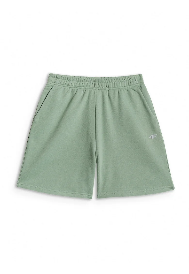 Pantaloni scurti de trening dama,  verzi, croiala lejera, talie inalta