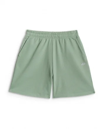 Pantaloni scurti de trening dama,  verzi, croiala lejera, talie inalta