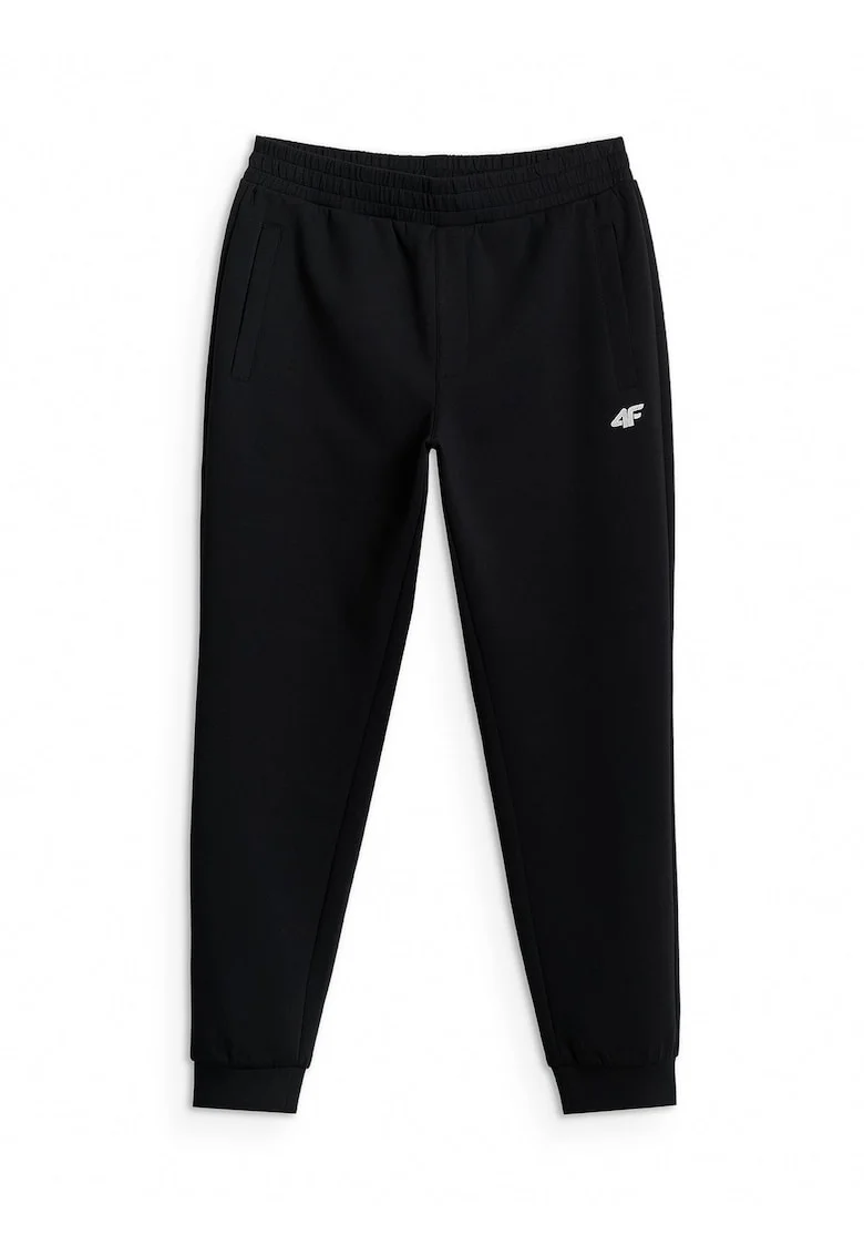 Pantaloni sport barbati  croiala regular, talie ajustabila, negru, material confortabil,