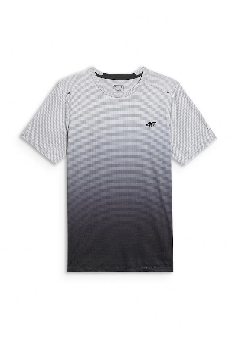 Tricou sport barbati,  pentru antrenament, uscare rapida, poliester, gri/negru
