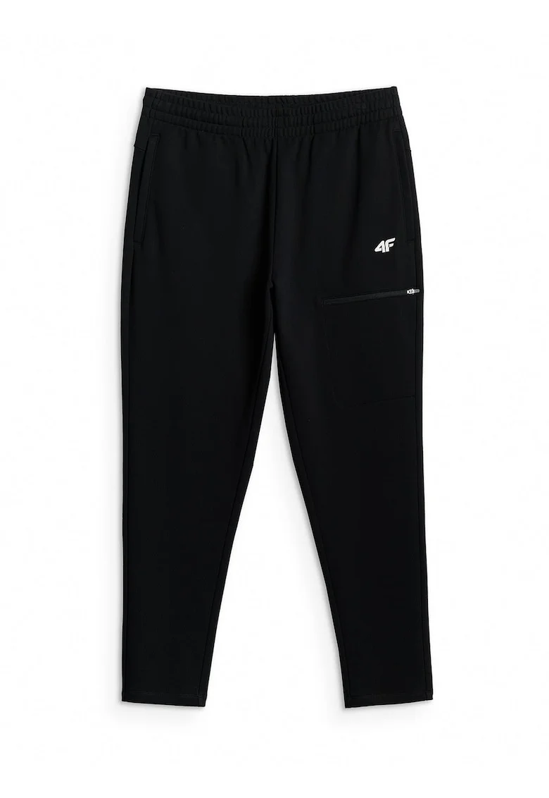 Pantaloni sport barbati  french terry, talie reglabila, 4 buzunare, negru