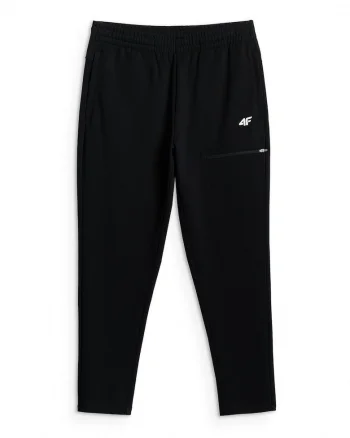 Pantaloni sport barbati  french terry, talie reglabila, 4 buzunare, negru