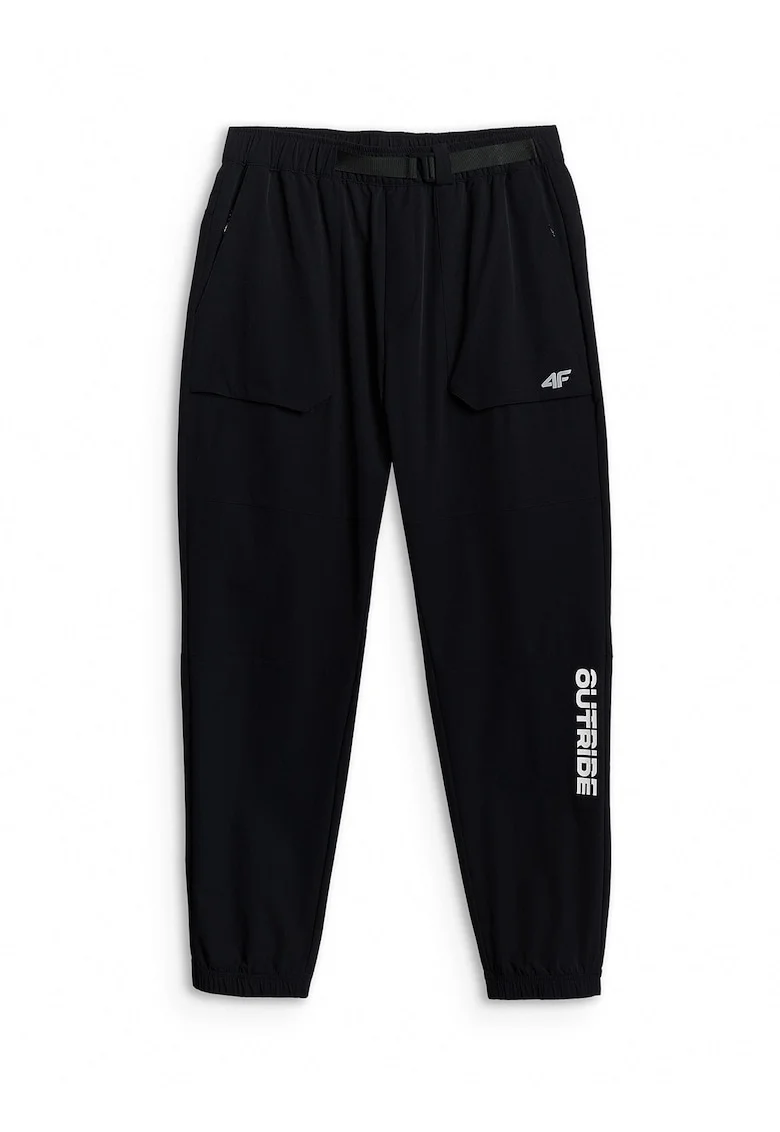 Pantaloni sport barbati,  negru, elastic, ajustare talie, croiala regulara