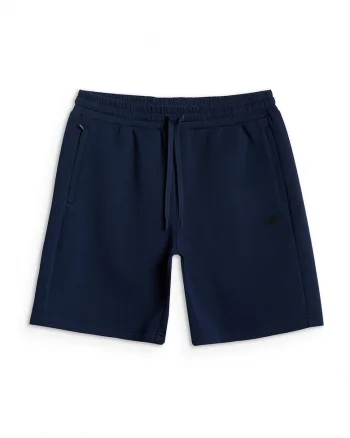 Pantaloni scurti de trening barbati  bleumarin, croiala confortabila, talie ajustabila, 2 buzunare cu fermoar