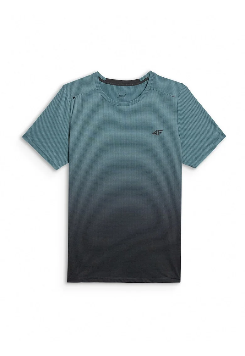 Tricou sport barbati,  poliester, regular, uscare rapida, turcoaz/negru