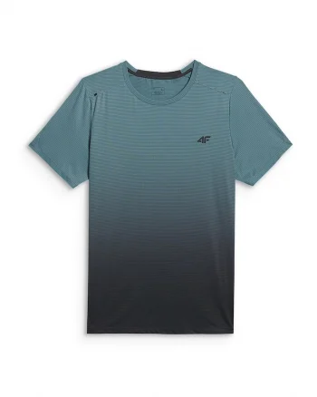 Tricou sport barbati,  poliester, regular, uscare rapida, turcoaz/negru