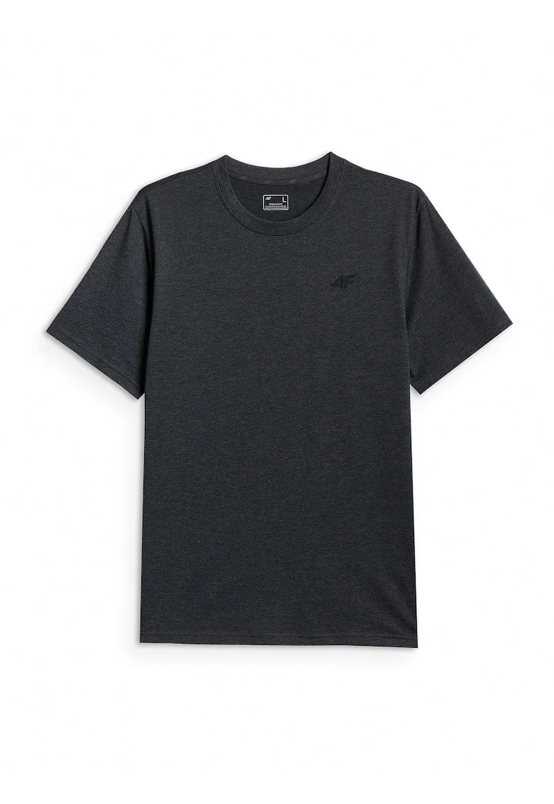 Tricou barbati  regular, gri, material de grosime medie, croiala confortabila