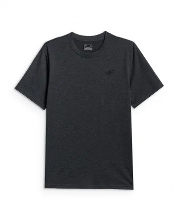 Tricou barbati  regular, gri, material de grosime medie, croiala confortabila