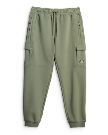 Pantaloni barbati,  cargo, talie reglabila, buzunare cu fermoar, kaki