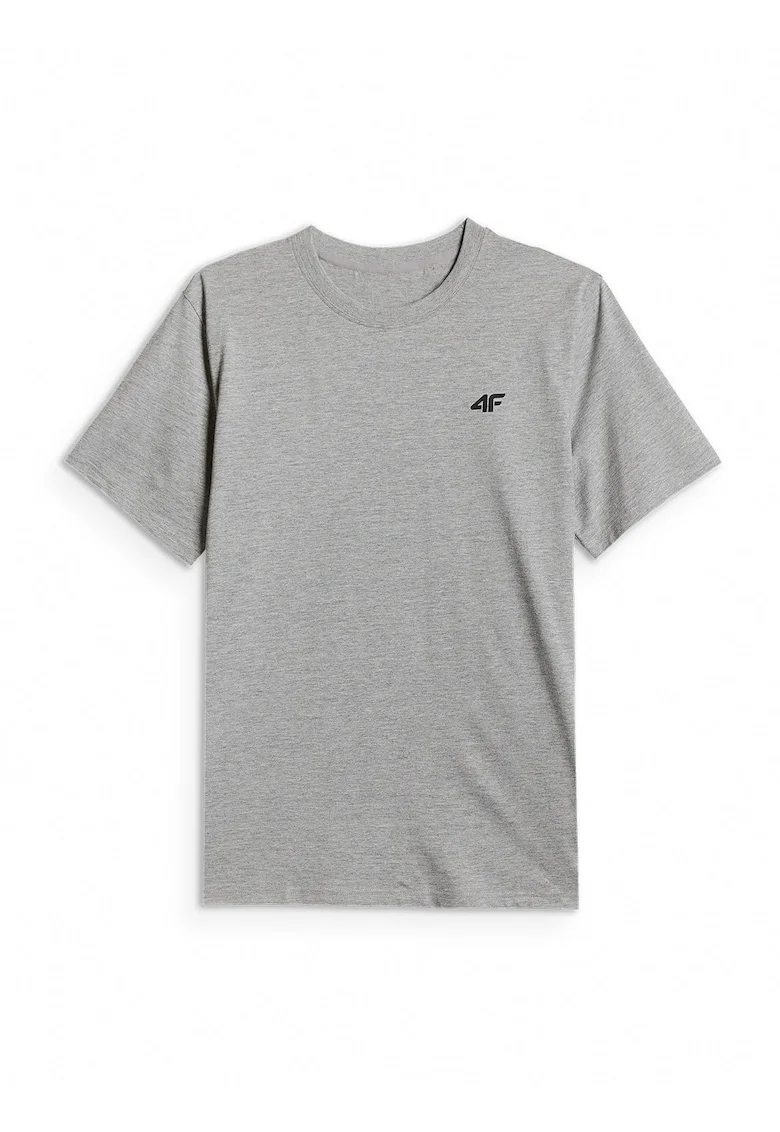 Tricou barbati  regular, gri, grosime medie, croiala confortabila