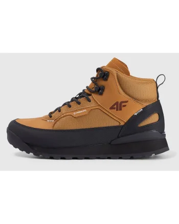 Ghete sport barbati  HEX, piele intoarsa si nabuc, impermeabile, negru/maro, pentru vreme tranzitorie,