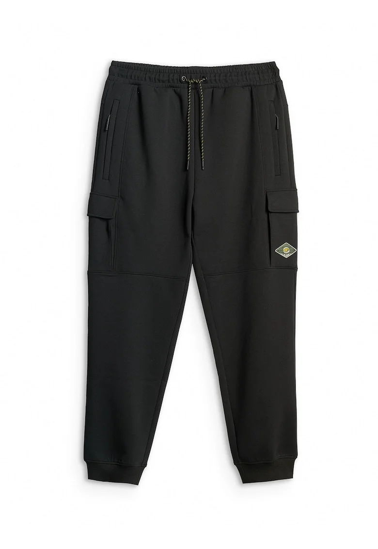 Pantaloni sport barbati,  cargo, talie reglabila, negru, material confortabil
