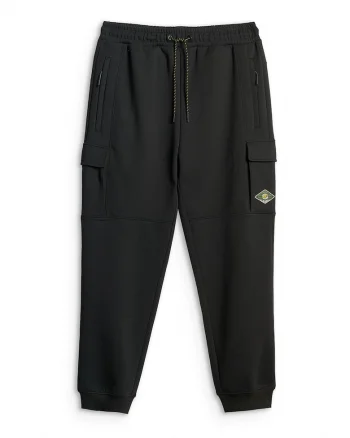 Pantaloni sport barbati,  cargo, talie reglabila, negru, material confortabil