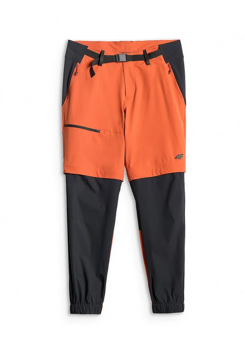 Pantaloni sport  2in1, elastic, negru, impermeabili, tehnologie 4FDry,