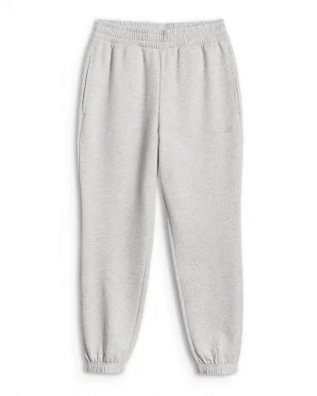 Pantaloni sport dama,  jogger, confortabili, gri, tricot captusit