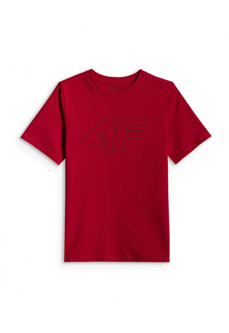 Tricou sport copii,  regular, rosu, 100% bumbac, pentru baieti