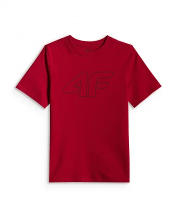 Tricou sport copii,  regular, rosu, 100% bumbac, pentru baieti