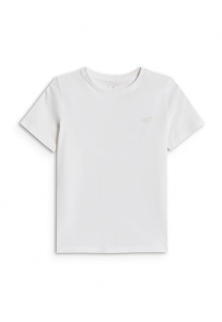 Tricou sport  pentru fete, alb, bumbac, croiala confortabila