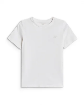 Tricou sport  pentru fete, alb, bumbac, croiala confortabila