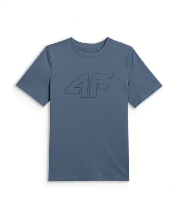 Tricou sport  pentru baieti, regular, bumbac, albastru, croiala confortabila