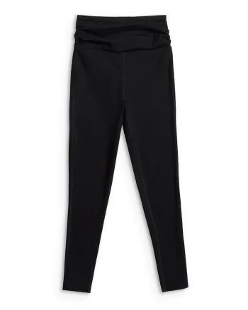Colanti sport  dama, slim, talie medie, negru, tricot moale,