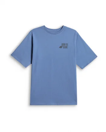 Tricou sport  baieti, croiala lejera, imprimeu distinctiv, albastru, bumbac