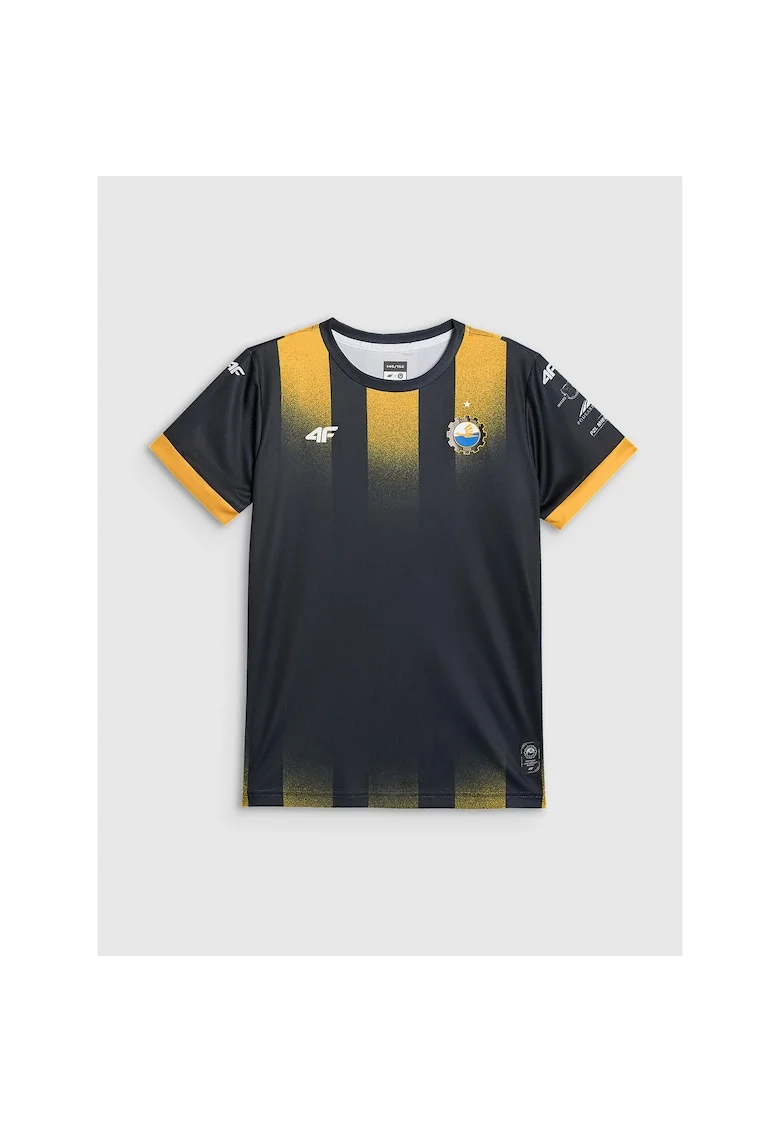 Tricou sport copii,  Stal Mielec, negru, croiala regulara, uscare rapida