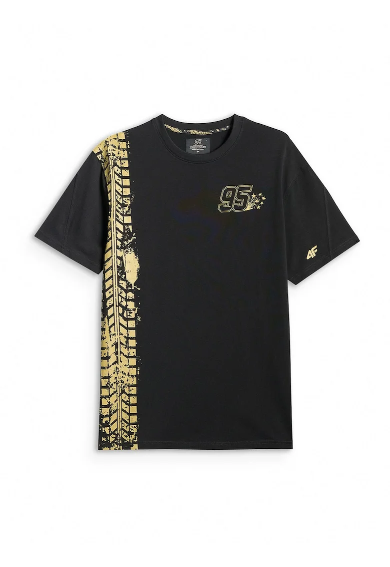 Tricou barbati,  x Bartosz Zmarzlik, negru, imprimeu cu numarul 95 si sase stele, bumbac