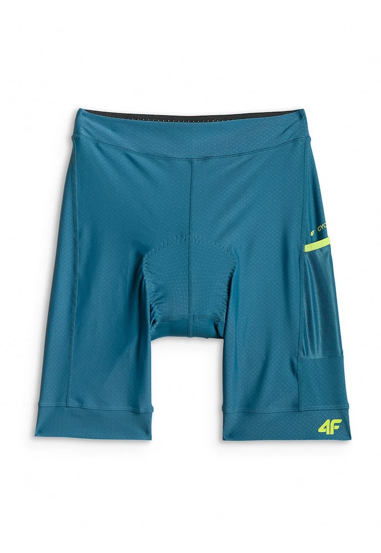 Pantaloni scurti de ciclism dama  insertie din spuma-gel, ajustati, turcoaz, material cu uscare rapida