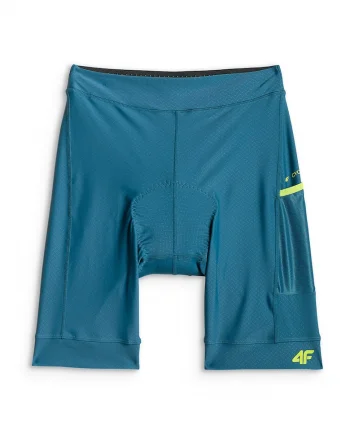 Pantaloni scurti de ciclism dama  insertie din spuma-gel, ajustati, turcoaz, material cu uscare rapida