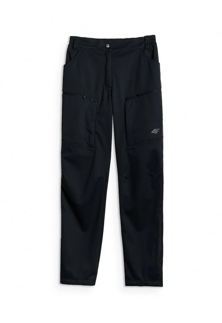 Pantaloni trekking softshell  membrana 8000, impermeabili, negru, dama
