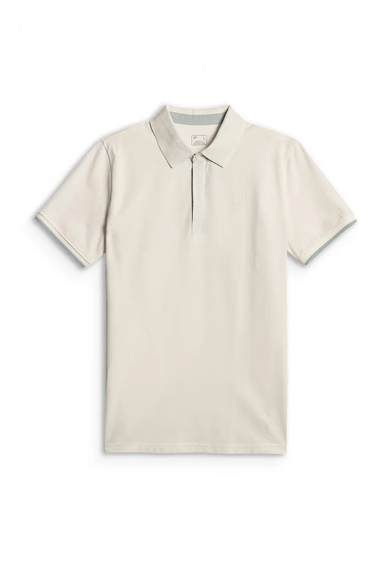 Tricou polo barbati  croiala regular, guler clasic, alb, bumbac